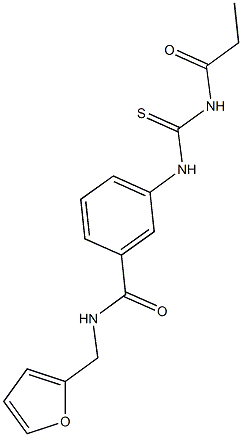 N-(2-furylmethyl)-3-{[(propionylamino)carbothioyl]amino}benzamide 结构式