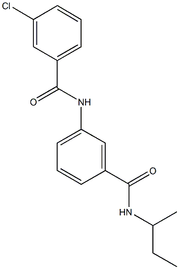 N-(sec-butyl)-3-[(3-chlorobenzoyl)amino]benzamide 结构式