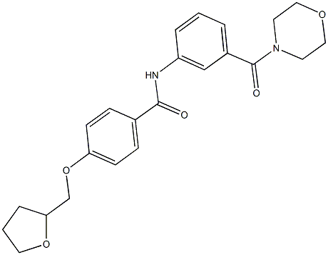 N-[3-(4-morpholinylcarbonyl)phenyl]-4-(tetrahydro-2-furanylmethoxy)benzamide 结构式