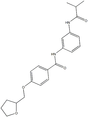 N-[3-(isobutyrylamino)phenyl]-4-(tetrahydro-2-furanylmethoxy)benzamide 结构式