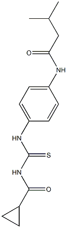 N-[4-({[(cyclopropylcarbonyl)amino]carbothioyl}amino)phenyl]-3-methylbutanamide 结构式