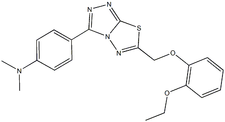 N-(4-{6-[(2-ethoxyphenoxy)methyl][1,2,4]triazolo[3,4-b][1,3,4]thiadiazol-3-yl}phenyl)-N,N-dimethylamine 结构式