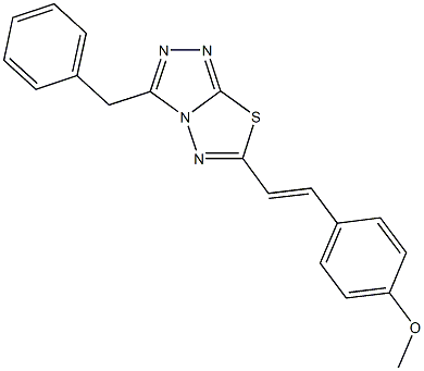 4-[2-(3-benzyl[1,2,4]triazolo[3,4-b][1,3,4]thiadiazol-6-yl)vinyl]phenyl methyl ether 结构式