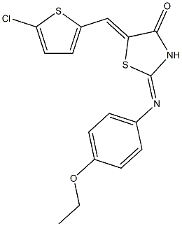 5-[(5-chloro-2-thienyl)methylene]-2-[(4-ethoxyphenyl)imino]-1,3-thiazolidin-4-one 结构式