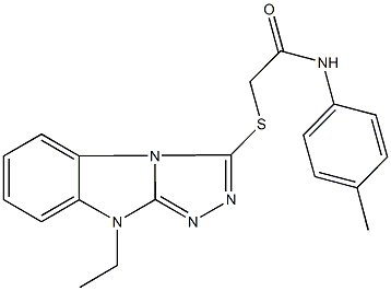 2-[(9-ethyl-9H-[1,2,4]triazolo[4,3-a]benzimidazol-3-yl)sulfanyl]-N-(4-methylphenyl)acetamide 结构式