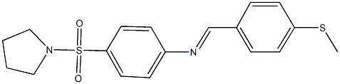 N-[4-(methylsulfanyl)benzylidene]-N-[4-(1-pyrrolidinylsulfonyl)phenyl]amine 结构式