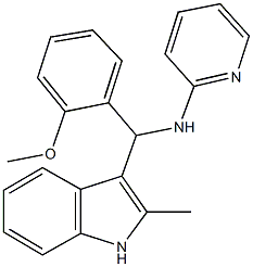 N-[(2-methoxyphenyl)(2-methyl-1H-indol-3-yl)methyl]-N-(2-pyridinyl)amine 结构式