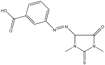 3-[(1,3-dimethyl-5-oxo-2-thioxo-4-imidazolidinyl)diazenyl]benzoic acid 结构式