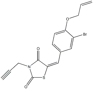 5-[4-(allyloxy)-3-bromobenzylidene]-3-prop-2-ynyl-1,3-thiazolidine-2,4-dione 结构式
