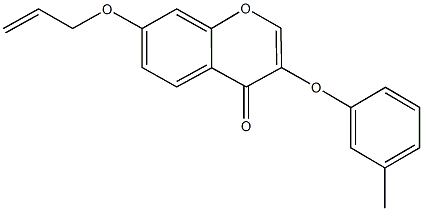 7-(allyloxy)-3-(3-methylphenoxy)-4H-chromen-4-one 结构式