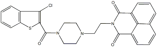 2-(2-{4-[(3-chloro-1-benzothien-2-yl)carbonyl]-1-piperazinyl}ethyl)-1H-benzo[de]isoquinoline-1,3(2H)-dione 结构式