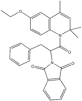 2-[1-benzyl-2-(6-ethoxy-2,2,4-trimethyl-1(2H)-quinolinyl)-2-oxoethyl]-1H-isoindole-1,3(2H)-dione 结构式