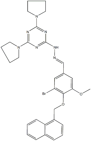 3-bromo-5-methoxy-4-(1-naphthylmethoxy)benzaldehyde (4,6-dipyrrolidin-1-yl-1,3,5-triazin-2-yl)hydrazone 结构式