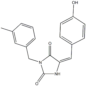 5-(4-hydroxybenzylidene)-3-(3-methylbenzyl)-2,4-imidazolidinedione 结构式