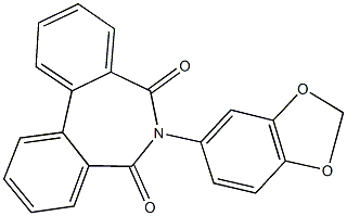 6-(1,3-benzodioxol-5-yl)-5H-dibenzo[c,e]azepine-5,7(6H)-dione 结构式