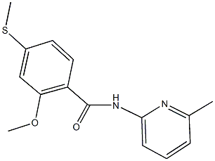 2-methoxy-N-(6-methyl-2-pyridinyl)-4-(methylsulfanyl)benzamide 结构式