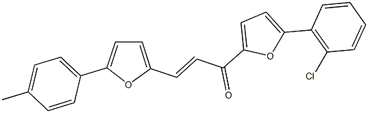 1-[5-(2-chlorophenyl)-2-furyl]-3-[5-(4-methylphenyl)-2-furyl]-2-propen-1-one 结构式