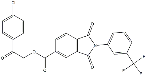 2-(4-chlorophenyl)-2-oxoethyl 1,3-dioxo-2-[3-(trifluoromethyl)phenyl]-5-isoindolinecarboxylate 结构式
