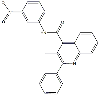 N-{3-nitrophenyl}-3-methyl-2-phenyl-4-quinolinecarboxamide 结构式