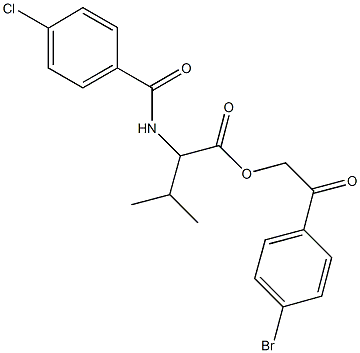 2-(4-bromophenyl)-2-oxoethyl 2-[(4-chlorobenzoyl)amino]-3-methylbutanoate 结构式