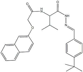 N-(1-{[2-(4-tert-butylbenzylidene)hydrazino]carbonyl}-2-methylpropyl)-2-(2-naphthyloxy)acetamide 结构式