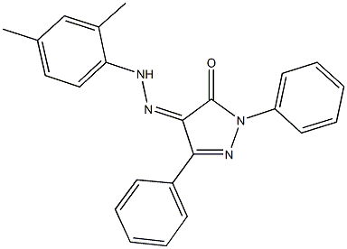 1,3-diphenyl-1H-pyrazole-4,5-dione 4-[(2,4-dimethylphenyl)hydrazone] 结构式