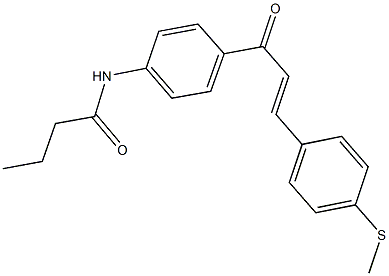 N-(4-{3-[4-(methylsulfanyl)phenyl]acryloyl}phenyl)butanamide 结构式