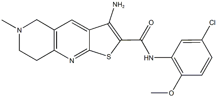3-amino-N-(5-chloro-2-methoxyphenyl)-6-methyl-5,6,7,8-tetrahydrothieno[2,3-b][1,6]naphthyridine-2-carboxamide 结构式