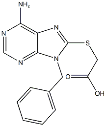 [(6-amino-9-benzyl-9H-purin-8-yl)sulfanyl]acetic acid 结构式