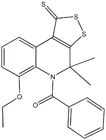 5-benzoyl-6-ethoxy-4,4-dimethyl-4,5-dihydro-1H-[1,2]dithiolo[3,4-c]quinoline-1-thione 结构式