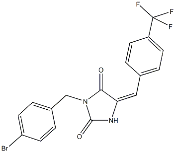 3-(4-bromobenzyl)-5-[4-(trifluoromethyl)benzylidene]-2,4-imidazolidinedione 结构式