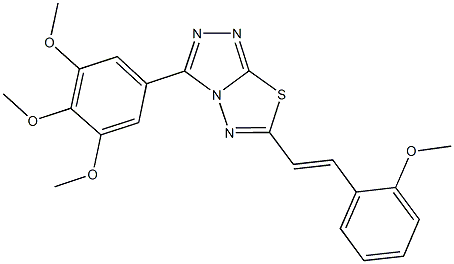 6-[2-(2-methoxyphenyl)vinyl]-3-(3,4,5-trimethoxyphenyl)[1,2,4]triazolo[3,4-b][1,3,4]thiadiazole 结构式