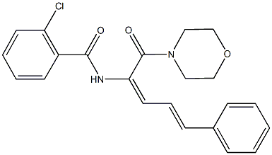 2-chloro-N-[1-(4-morpholinylcarbonyl)-4-phenyl-1,3-butadienyl]benzamide 结构式