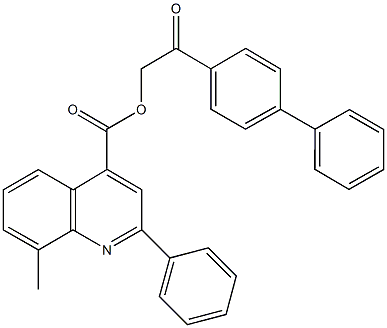 2-[1,1'-biphenyl]-4-yl-2-oxoethyl 8-methyl-2-phenyl-4-quinolinecarboxylate 结构式