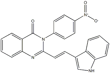 3-{4-nitrophenyl}-2-[2-(1H-indol-3-yl)vinyl]-4(3H)-quinazolinone 结构式