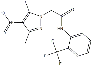 2-{4-nitro-3,5-dimethyl-1H-pyrazol-1-yl}-N-[2-(trifluoromethyl)phenyl]acetamide 结构式