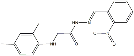 2-(2,4-dimethylanilino)-N'-{2-nitrobenzylidene}acetohydrazide 结构式