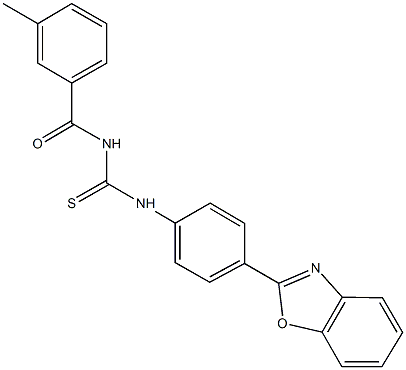 N-[4-(1,3-benzoxazol-2-yl)phenyl]-N'-(3-methylbenzoyl)thiourea 结构式