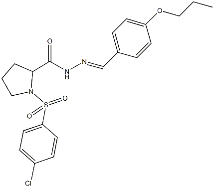 1-[(4-chlorophenyl)sulfonyl]-N'-(4-propoxybenzylidene)-2-pyrrolidinecarbohydrazide 结构式
