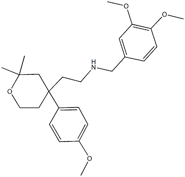 N-(3,4-dimethoxybenzyl)-2-[4-(4-methoxyphenyl)-2,2-dimethyltetrahydro-2H-pyran-4-yl]ethanamine 结构式