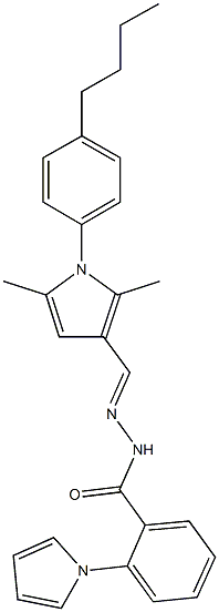 N'-{[1-(4-butylphenyl)-2,5-dimethyl-1H-pyrrol-3-yl]methylene}-2-(1H-pyrrol-1-yl)benzohydrazide 结构式