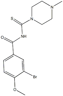 3-bromo-4-methoxy-N-[(4-methyl-1-piperazinyl)carbothioyl]benzamide 结构式
