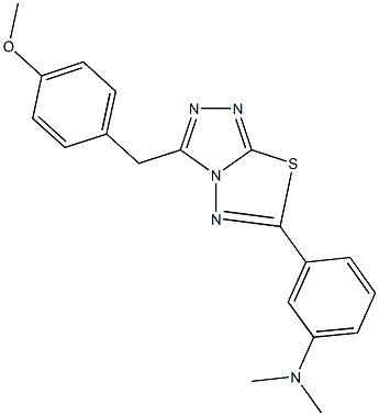 N-{3-[3-(4-methoxybenzyl)[1,2,4]triazolo[3,4-b][1,3,4]thiadiazol-6-yl]phenyl}-N,N-dimethylamine 结构式