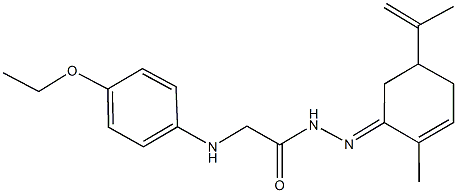 2-(4-ethoxyanilino)-N'-(5-isopropenyl-2-methyl-2-cyclohexen-1-ylidene)acetohydrazide 结构式