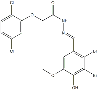 N'-(2,3-dibromo-4-hydroxy-5-methoxybenzylidene)-2-(2,5-dichlorophenoxy)acetohydrazide 结构式