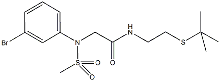 2-[3-bromo(methylsulfonyl)anilino]-N-[2-(tert-butylsulfanyl)ethyl]acetamide 结构式