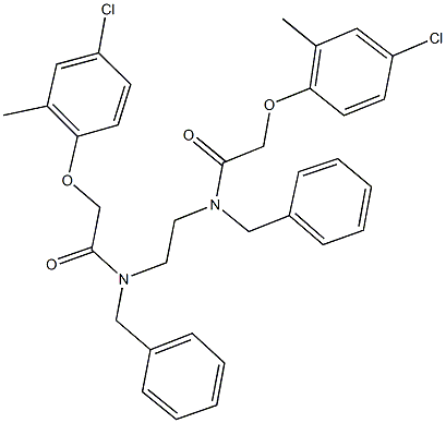 N-benzyl-N-(2-{benzyl[(4-chloro-2-methylphenoxy)acetyl]amino}ethyl)-2-(4-chloro-2-methylphenoxy)acetamide 结构式