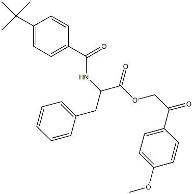 2-(4-methoxyphenyl)-2-oxoethyl 2-[(4-tert-butylbenzoyl)amino]-3-phenylpropanoate 结构式