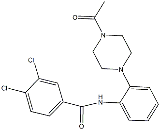 N-[2-(4-acetyl-1-piperazinyl)phenyl]-3,4-dichlorobenzamide 结构式