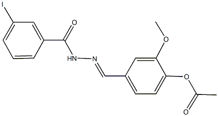 4-[2-(3-iodobenzoyl)carbohydrazonoyl]-2-methoxyphenyl acetate 结构式